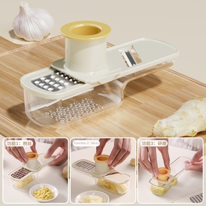 เครื่องขูดกระเทียม3-in-1ขนาดเล็กพร้อมที่ป้องกันนิ้วและภาชนะจัดเก็บสำหรับสับกระเทียมหั่นและขิงเครื่องครัวขนาดกะทัดรัด - Product Image 6