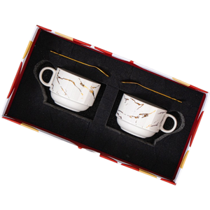 Ensemble de tasses en céramique de porcelaine de haute qualité, petit format exquis, écologique, capacité de 260 ml, design moderne, cadeau de luxe pour le thé - Product Image 1