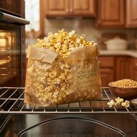 Sacs de cuisson en papier sulfurisé pour popcorn, anti-humidité |   Sac en papier antiadhésif pour rôtir et cuire à la vapeur au four, résistant à la chaleur et anti-graisse