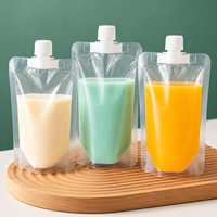 Pochette transparente à bec verseur pour emballage de boissons liquides (lait, thé, jus) 50ml 100ml 150ml 200ml 250ml 300ml