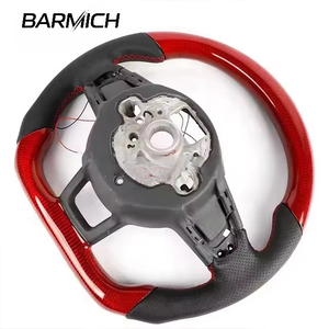 Volant pour Golf 7 R 2013-2020 en fibre de carbone avec affichage LED rouge, accessoire intérieur en cuir PU premium - Product Image 2