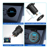 Voiture étanche marine 58W RV double prise USB 20W PD 18W QC3.0 Port USB bouton interrupteur USB C chargeur de voiture prise