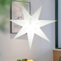 Lanterne en papier en forme d'étoile creuse pliable personnalisée par le fabricant QF pour balcon, décoration de Noël extérieure