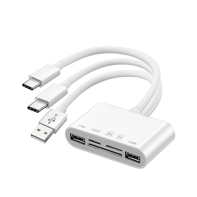 Multi-Port 5 in 3 Hub Applicable Android Card Reader SD USB Mobile Phone Adapter OTG Type-C Card Reader Expansion Dock