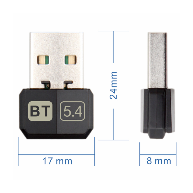USB BT5.4 Dongle for PC Speaker Wireless Mouse Keyboard Music Audio Receiver Transmitter Drive Free Wireless Adapter