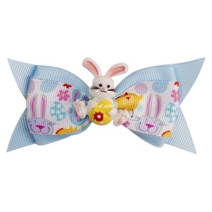 Barrette à cheveux pour enfants en tissu pailleté, motif dessin animé, nœud queue d'hirondelle, pour Pâques, fêtes et festivals - Product Image 3