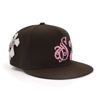 Gorra de Béisbol Deportiva Unisex de Moda con 5 Paneles y Visera Plana, Parche de Cuero con Logotipo Metálico Bordado en 3D OEM