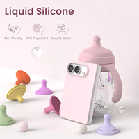 Étui pour iPhone Duo en silicone liquide avec anneau magnétique, étanche, antichoc, protection complète de l'appareil photo, étuis pour téléphones portables