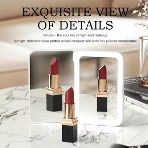 Bán buôn tùy chỉnh Túi gương với Đèn Led Sạc tay bên gương cầm tay du lịch trang điểm - Product Image 2