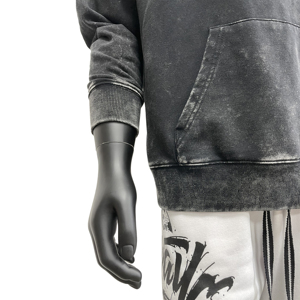 Unisex Cotton Oversize Blank Solid Vintage Distressed Mock Neck Hoodie Custom Logo Casual Stone Acid Wash Autumn Hoodie - Product Image 3