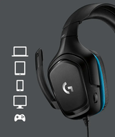 Logitech G431 7.1 Surround Sound Gamer Headset Ergonomie Casque de jeu filaire pour bureau de jeu PC PS
