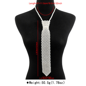 2025 Mode Sieraden Hot Selling Populaire Parel Handgemaakte Kraag Franse Design Vrouwen <span class=keywords><strong>Extra</strong></span> Lange Parel Kettingen Stropdas - Product Image 6