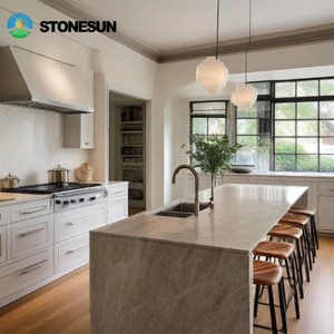 StoneSun lempengan batu granit putih alami Brasil, lempengan kuarsa Taj Mahal UNTUK meja dapur - Product Image 1