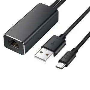 Adaptor USB mikro USB2.0 ke RJ45, adaptor USB LAN kartu jaringan untuk Amazon Fire TV stick 4K