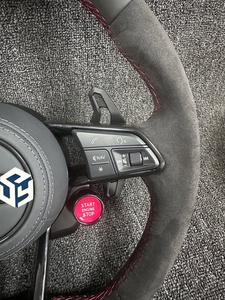 Volant de course en fibre de carbone et cuir pour <span class=keywords><strong>Audi</strong></span> A3 A4 A5 A6 A7 R8 <span class=keywords><strong>RS8</strong></span> <span class=keywords><strong>S8</strong></span>, amélioration et modification LED - Product Image 2