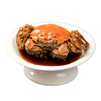 Crabe entier mariné au vin Hua Diao surgelé précuit avec pâte rouge Crabe prêt à manger
