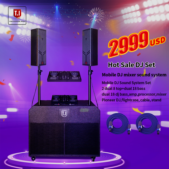 Hot Sale DJ Set Mobile Dj Mixer Sound System Professional Dual 8 Inch Tops With 18 Inch Subwoofer