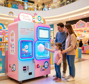 Distributeur automatique de barbe à papa 24h/24 sans personnel, équipement commercial de vente de sucre à papa pour parcs, centres commerciaux et zones enfants - Product Image 3
