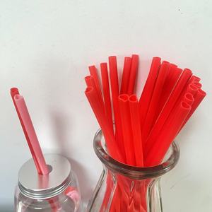 Atops 21cm Pailles jetables en forme de cœur en <span class=keywords><strong>plastique</strong></span> PP rose et rouge thème Saint Valentin pour fêtes et boissons ou cadeaux - Product Image 1