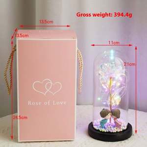 Rosa Artificial con Lámina de Oro de 24K en Oferta, Rosa Individual con Caja de Regalo para el Día de San Valentín - Product Image 3