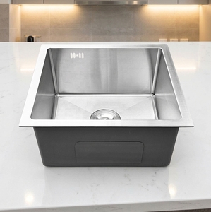 Évier de cuisine moderne en acier inoxydable 304 fait main, à montage sous plan, à cuve unique, personnalisé en usine, prix abordable - Product Image 1