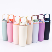 Bouteille d'eau en acier inoxydable à double paroi de 32 oz, 19 oz, 24 oz avec couvercle rabattable et poignée – Vente en gros directe usine
