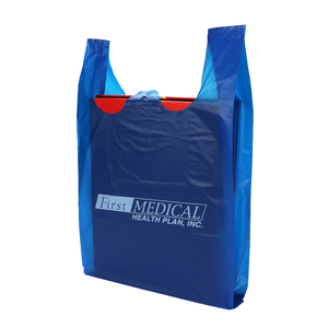 Bolsas de Compras de Plástico HDPE Tipo Camiseta, Personalizadas con Logotipo, Desechables, para Supermercados y Tiendas - Product Image 1