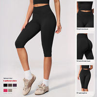 Leggings de Yoga Capri para Mujer OEM ODM, Cintura Alta, Efecto Push-Up, Ropa Deportiva para Gimnasio, Transpirable y Elástica