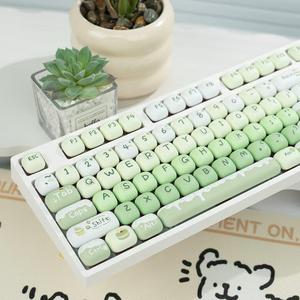 คีย์บอร์ดกลไกแบบสามโหมด YG108 หลายประเภท คีย์แคปการ์ตูน MOG/Mao คีย์บอร์ด RGB ปรับแต่งได้ สำหรับสาวๆ ใช้ในออฟฟิศ - Product Image 2