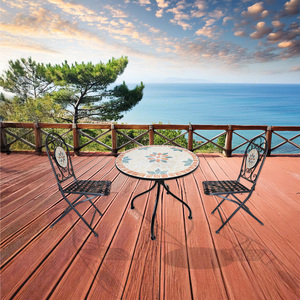 Set da Giardino Ischia: Tavolino e 2 Sedie con Struttura in Ferro e Piano in Cemento Decorato per Bar, Terrazze e Giardini - Product Image 4