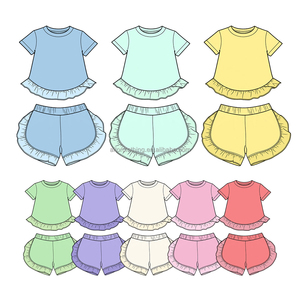 Conjunto de Ropa de Yoga para Niñas al por Mayor, Personalizado, Manga Corta y Pantalones Cortos, Traje de Yoga Informal para Niñas con Logotipo, Envío Rápido - Product Image 4