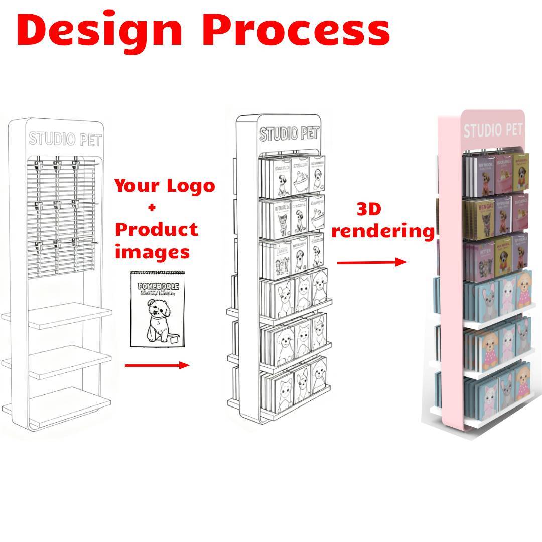 Apache Custom Metal Shelf with Hooks Stationery Display Rack for Notebooks & Stationery in Retail Stores & Supermarkets — view 4