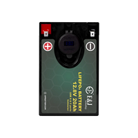 Baterai LiFePO4 12V 20Ah dengan Port USB A+C & Voltmeter, Performa Cuaca Dingin untuk Memancing di Es, Solusi Daya Portabel untuk Kayak