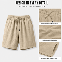 Shorts d'été décontractés pour hommes, légers et respirants, en coton, multi-poches, avec cordon de serrage et taille élastique