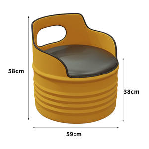 Conjunto de Tres Piezas de Estilo Industrial, Mesa de Recepción de Negocios con Diseño de Barril de Aceite de Metal, Sofá de Arte en Hierro, Barra Creativa para Sala de Estar - Product Image 6
