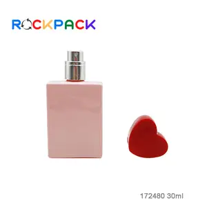 30: بيع بالجملة زجاجات عطر من الزجاج الملون مع أغطية على شكل قلب