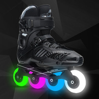 Patins à roulettes en ligne LJC pour adultes, hommes et femmes, du niveau débutant au professionnel, coque en polypropylène, roues en caoutchouc PU à rangée unique