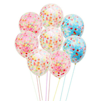 Décoration de fête d'anniversaire pour bébé garçon, ballons en papier confettis bleus de 12 pouces