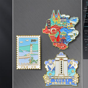 Creative 3D Metal <b>Fridge</b> <b>Magnets</b> Exquisite <b>Fridge</b> Decorations Customized Travel Souvenirs from Around the World - Product Image 1