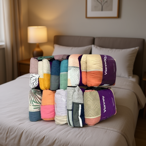 Parure de lit Vianney 235x220 cm, double face, patchwork moderne, 6 pièces, couleurs assorties - Product Image 2