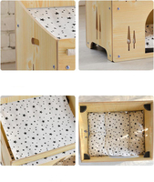 Cadeau de noël personnalisé en bois pour animaux domestiques, Design moderne, de luxe, amovible, pour l'intérieur, chaud, pour l'hiver, lit en bois, pour chat, 2021
