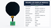 Layar LCD TFT Bulat 7 Inci Resolusi 1080x1080 Layar Sentuh Kapasitif Antarmuka MIPI Modul LCD Sirkular