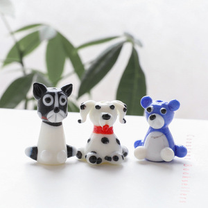 Adorables Ornements Animaux (Teddy, Corgi, Chiot, Chaton, Ours) Créatifs pour la Maison, Artisanat <span class=keywords><strong>en</strong></span> <span class=keywords><strong>Verre</strong></span> <span class=keywords><strong>Soufflé</strong></span> de Dessin Animé, Mini Décorations de Table - Product Image 3