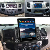 Radio Android de 9.7 Pulgadas con Pantalla Táctil Estilo Tesla para Toyota Hilux Fortuner 2007-2015, Navegación GPS, Carplay, DSP