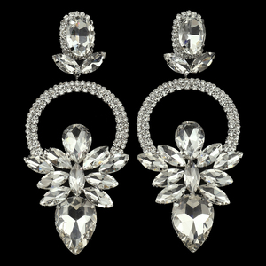 Nouvelle Arrivée Boucles <span class=keywords><strong>d</strong></span>'Oreilles Pendante Fleur de Mariée en Laiton Plaqué Or Magnifiques <span class=keywords><strong>Strass</strong></span> en Forme de Cœur Exagérés pour Anniversaire <span class=keywords><strong>Femme</strong></span> - Product Image 2