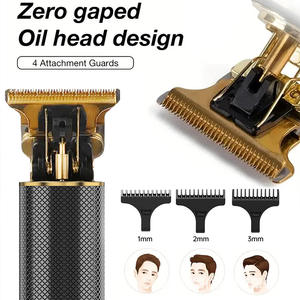 Kit de Afeitado y Recorte de Pelo Impermeable para Hombre, con Cuchillas de Acero Inoxidable USB, Recortadora de Bigote y Láminas en T, Recortadora de Pelo Eléctrica para el Hogar - Product Image 2