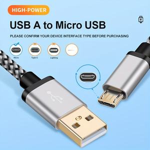 สายชาร์จเร็ว LUNG KAY แบบถักไนลอน ยาว 1.8 เมตร ชุบทอง Micro-USB 2.0 รองรับกระแสไฟ 3A - Product Image 3
