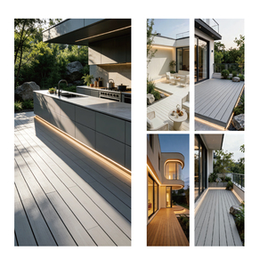 Planche de terrasse WPC co-extrudée sur mesure, anti-âge, anti-taches, grain de bois brossé, revêtement de sol en bois-plastique, usage commercial extérieur - Product Image 6