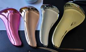 Offre Spéciale Or, argent, rose, violet galvanoplastie Démêlant Brosse À Cheveux Avec finition chromée, économique métallique brosse à cheveux - Product Image 2