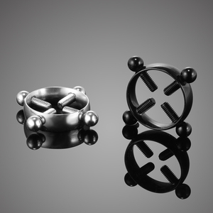 Paar Stahl Nippel ringe Runde nicht <span class=keywords><strong>Piercing</strong></span> Nippel Schild <span class=keywords><strong>Piercing</strong></span> Schraube Nippel klemmen Sexy Körpers chmuck Adult Game für Frauen - Product Image 3